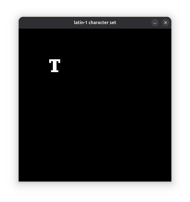 Display a single character